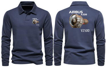 AIRBUS A320 V2500 LONG SLEEVE POLO